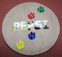 Four paw prints two tone text
